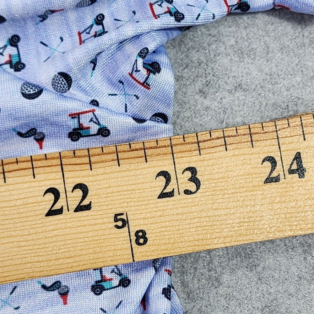 TailorByrd Performance Golf Polo Mens XL Shirt Blue Golf Cart Pattern AOP SPF-30 - Picture 8 of 16
